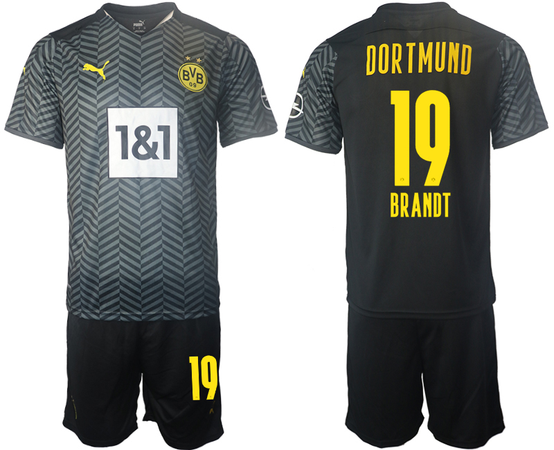 Men 2021-2022 Club Borussia Dortmund away black #19 Soccer Jersey->borussia dortmund jersey->Soccer Club Jersey